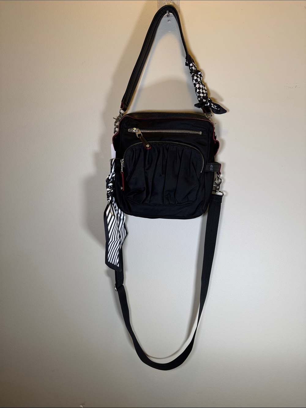MZ Wallace Black Nylon Crossbody Bag | Convertible Shoulder Bag | EUC | Travel